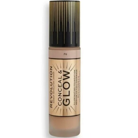 2 Pack - Revolution Conceal &‎ Glow Foundation F6 Buildable Dewy Finish 24H Wear - Picture 2 of 3